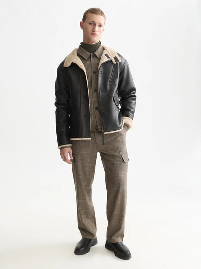 Hooded Flight Leather Jacket