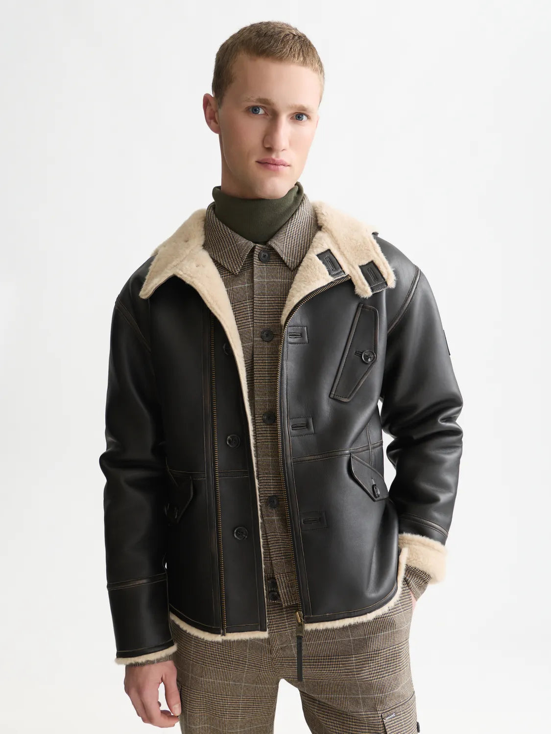 Hooded Flight Leather Jacket