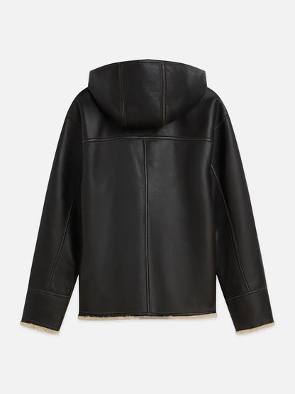Hooded Flight Leather Jacket