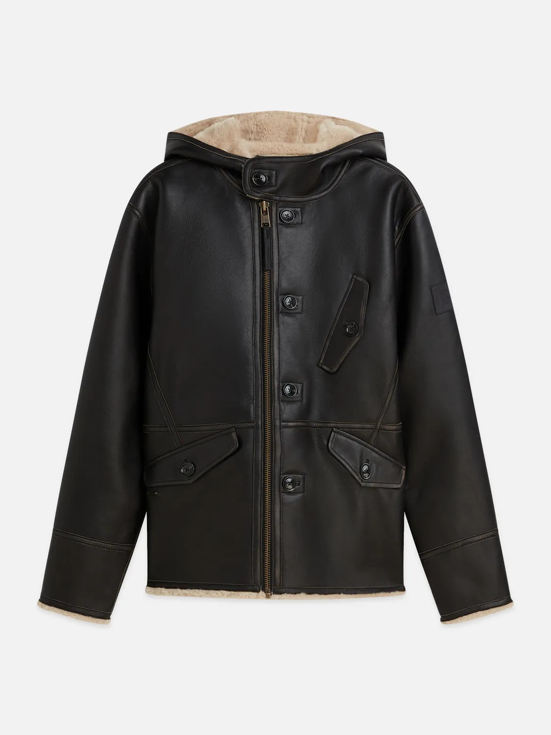 Hooded Flight Leather Jacket