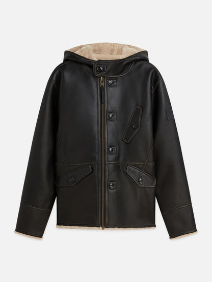 Hooded Flight Leather Jacket