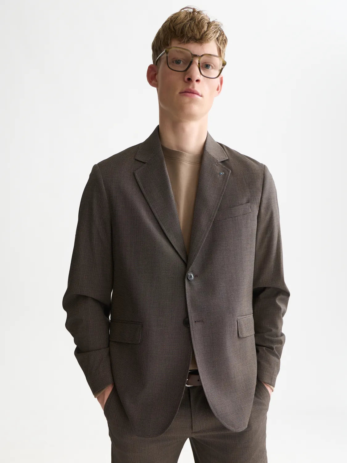Tate Unconstructed Yarn-Dyed Regular-Fit Blazer