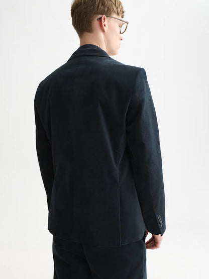 Pierce Embroidered Velvet Peak Lapel Blazer