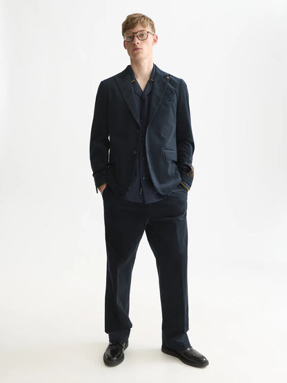 Pierce Embroidered Velvet Peak Lapel Blazer