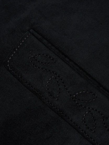 Pierce Embroidered Velvet Peak Lapel Blazer