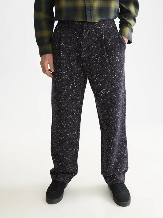 Oliver Wool-Blend Tweed Pleated Pants
