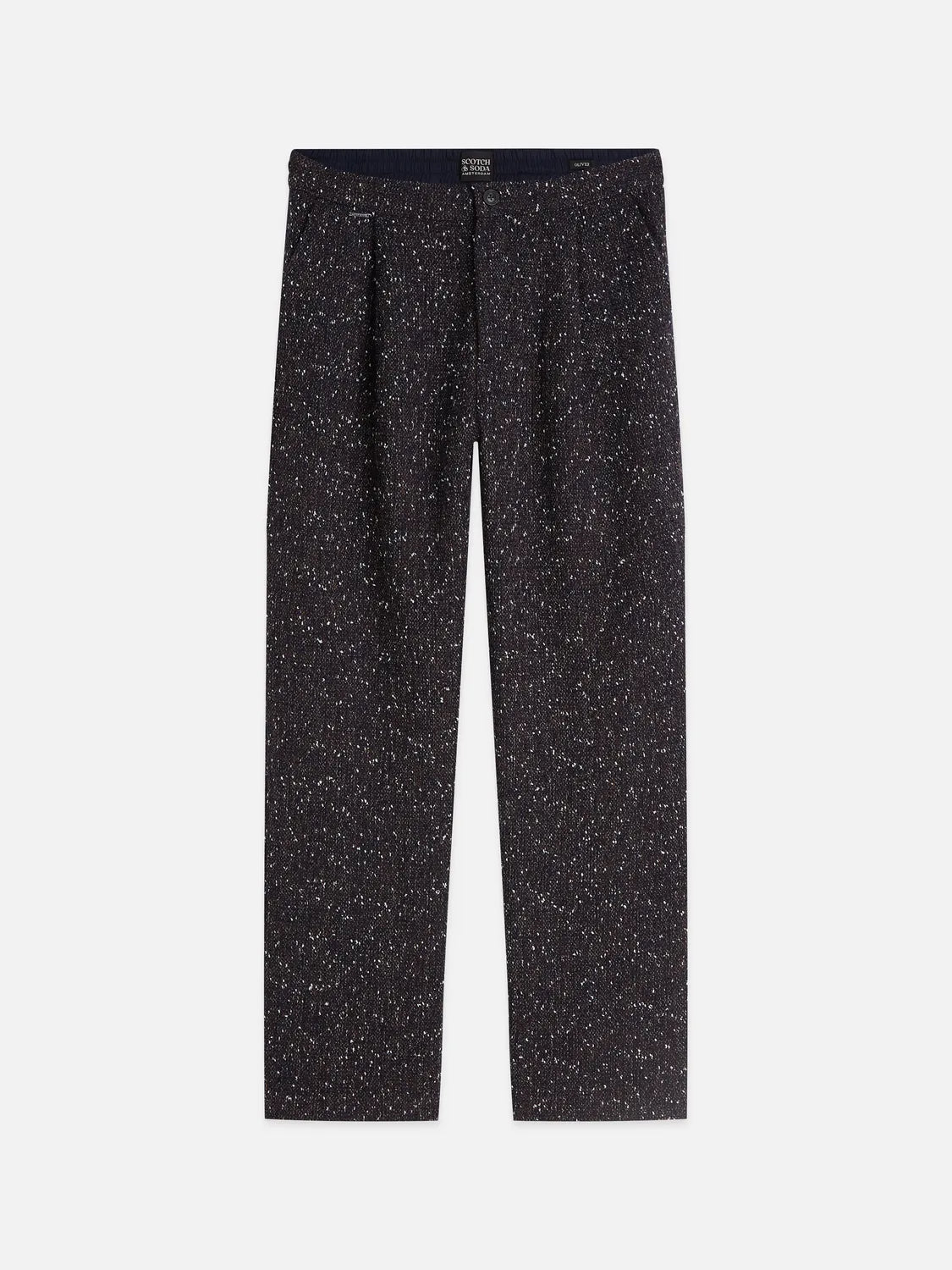 Oliver Wool-Blend Tweed Pleated Pants