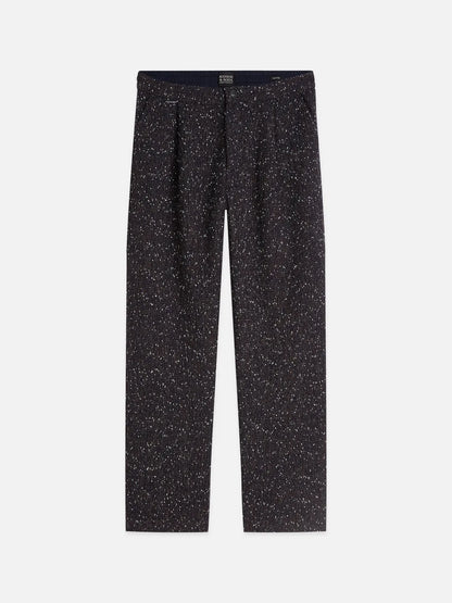 Oliver Wool-Blend Tweed Pleated Pants
