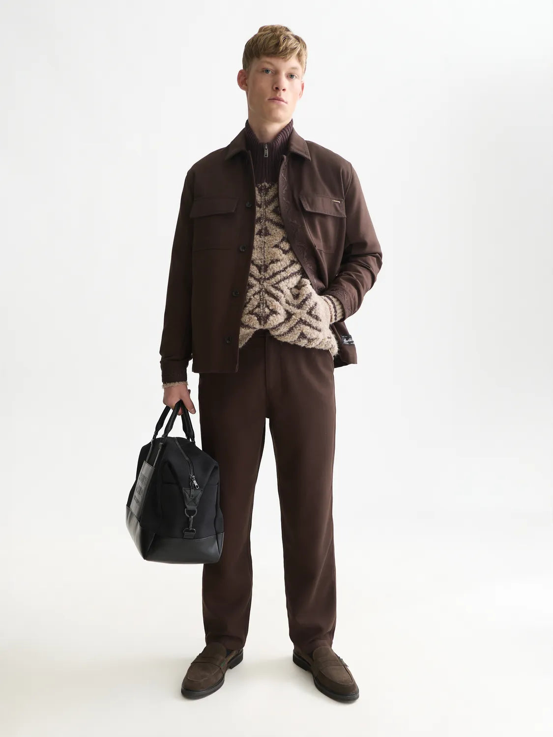 Harper Embroidered Wool-Blend Worker Pant