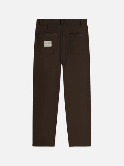 Harper Embroidered Wool-Blend Worker Pant