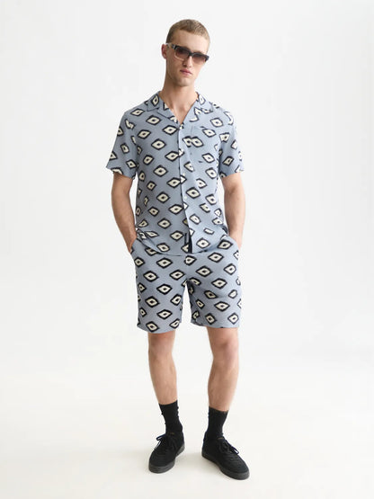 Fave Printed Tencel Relaxed-Fit Bermuda Shorts