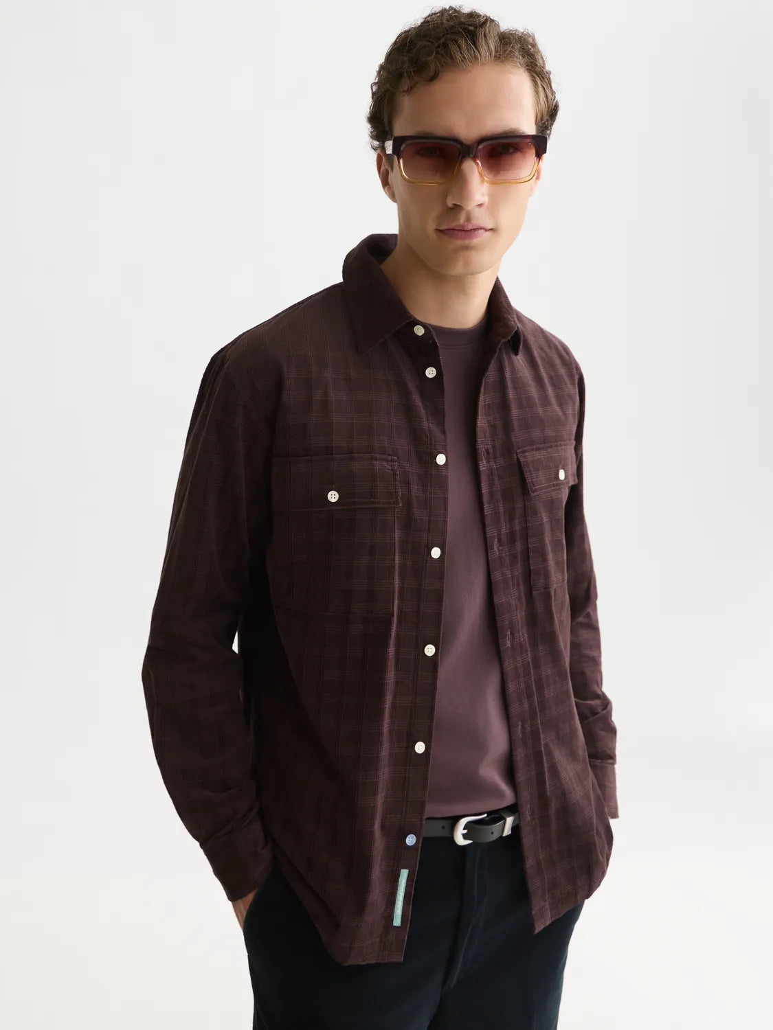 Corduroy Checked Relaxed-Fit Shirts