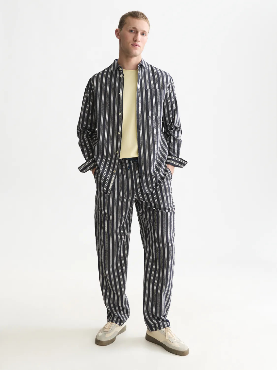Textured Striped Regular-Fit Shirt