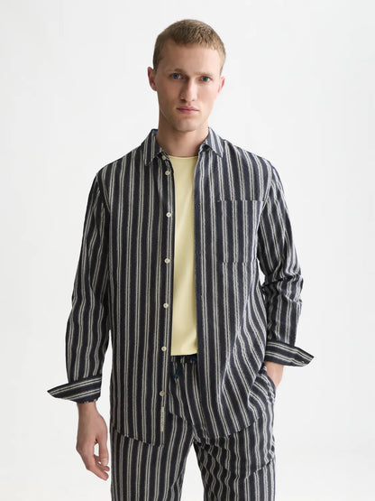 Textured Striped Regular-Fit Shirt