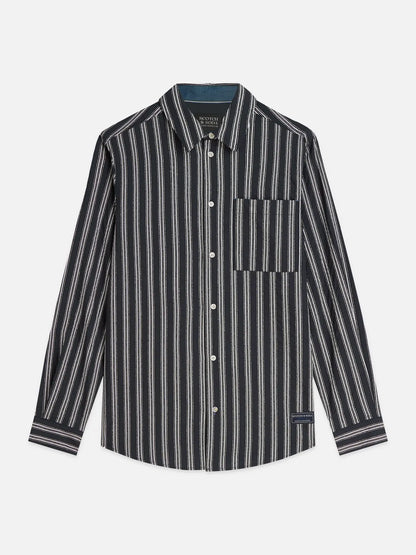 Textured Striped Regular-Fit Shirt