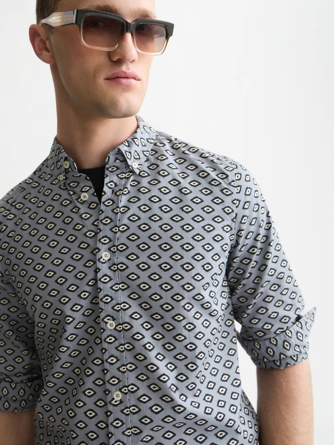 Micro Printed Slim-Fit Shirt
