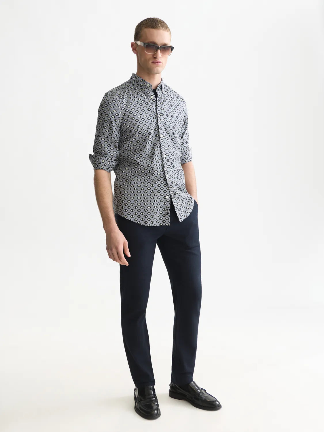Micro Printed Slim-Fit Shirt
