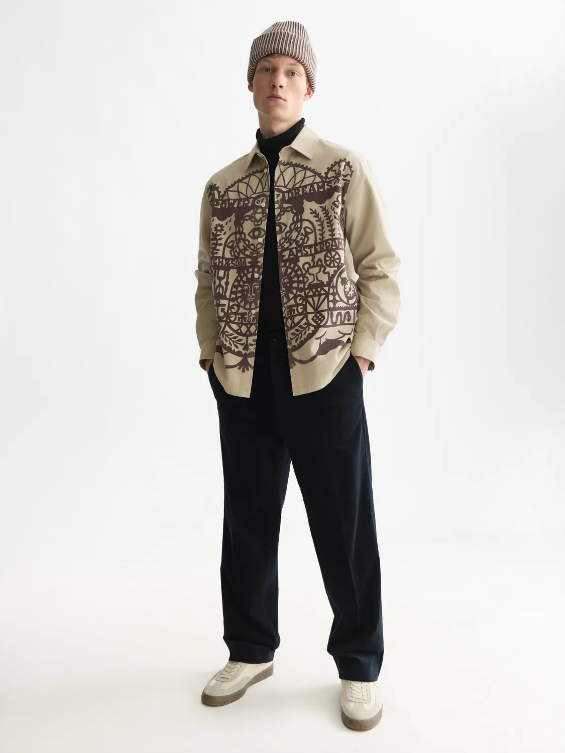 Flock Printed Relaxed-Fit Shirt