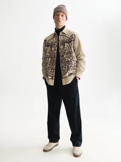 Flock Printed Relaxed-Fit Shirt