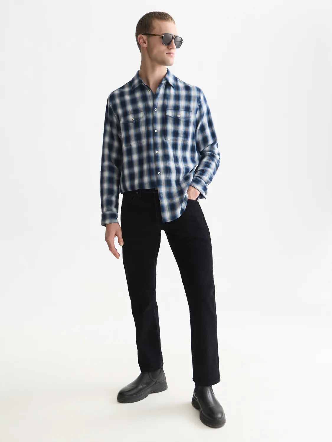 Double-Faced Check Relaxed-Fit Shirt