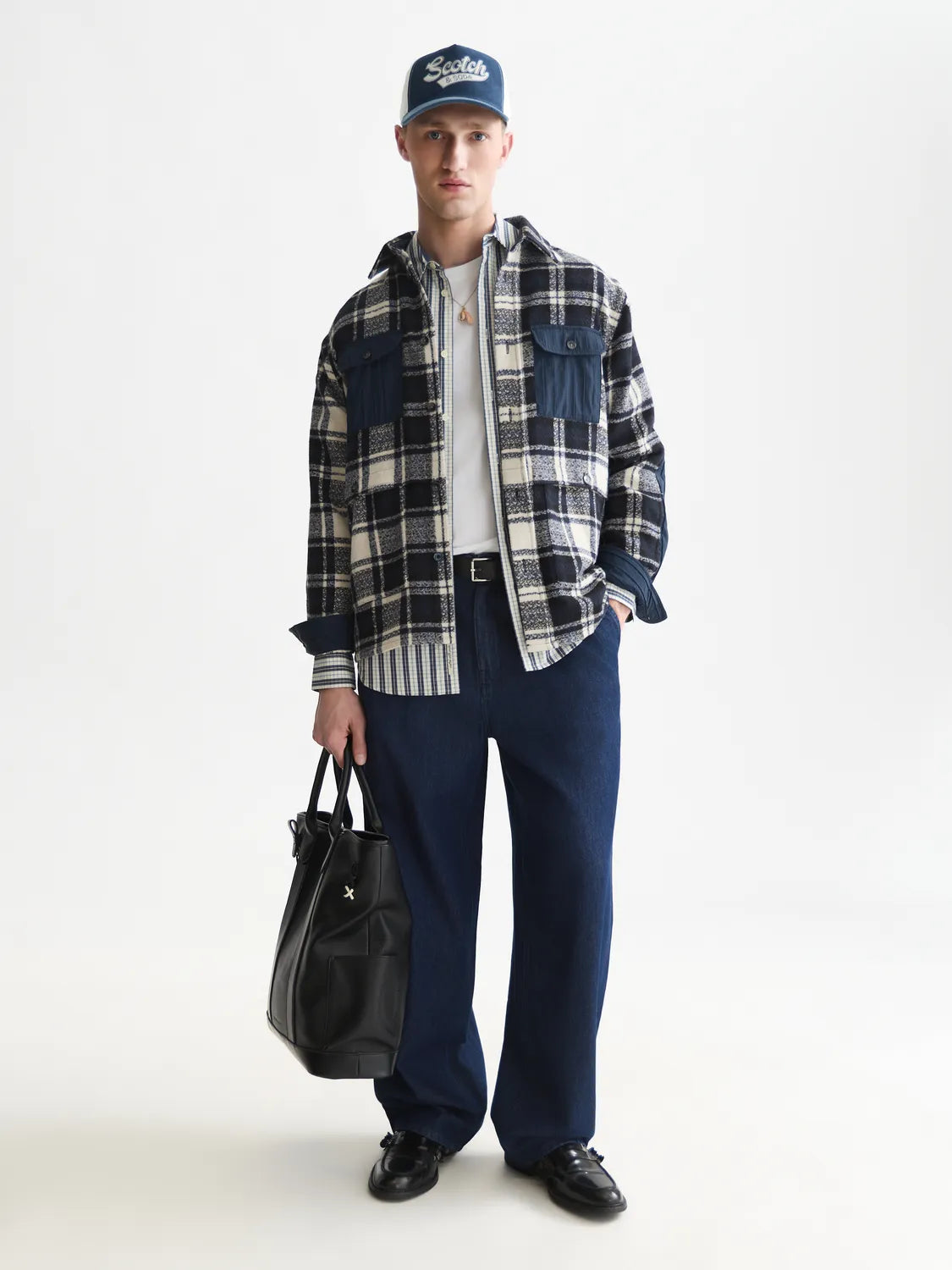 Patchwork Relaxed-Fit Overshirt