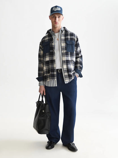 Patchwork Relaxed-Fit Overshirt