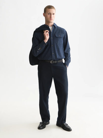 Denim Flannel Relaxed-Fit Overshirt
