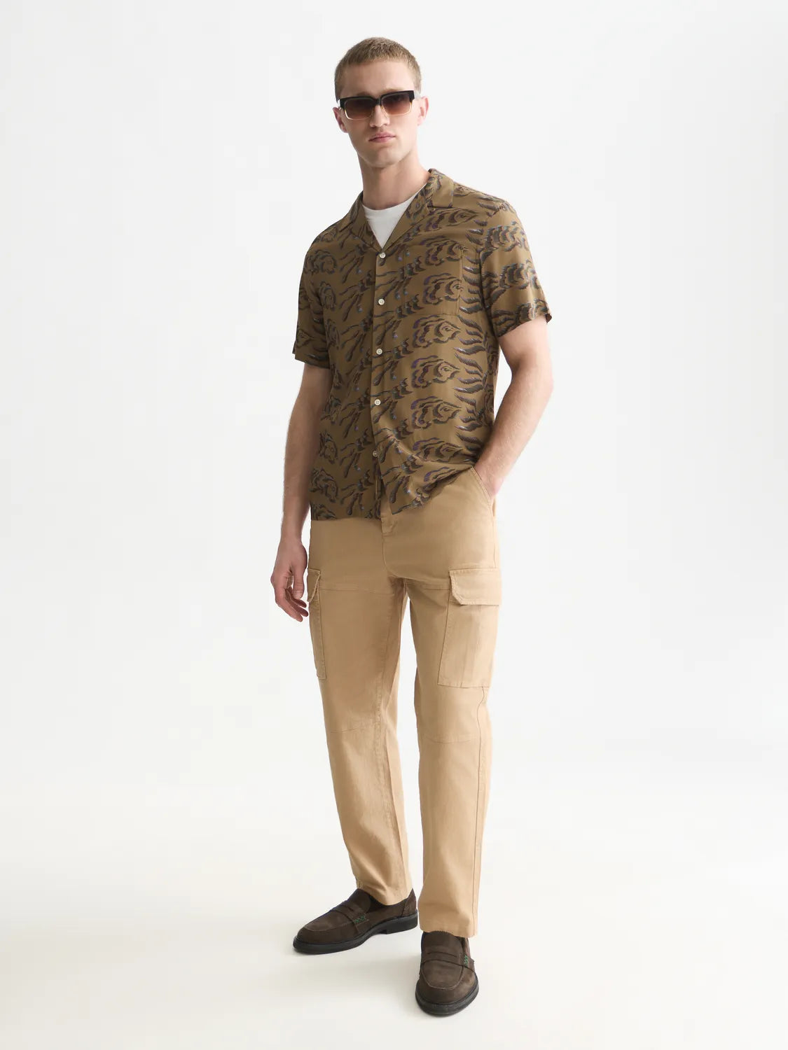 Viscose Printed Short Sleeved Regular-Fit Shirt