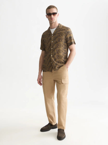 Viscose Printed Short Sleeved Regular-Fit Shirt