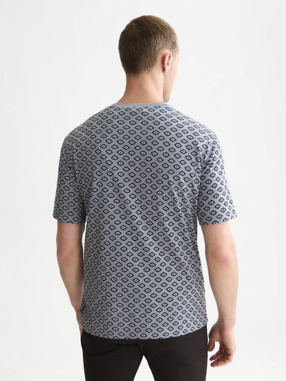 Micro Printed Regular-Fit T-Shirt