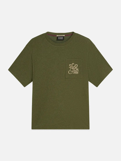Bonded Chest Pocket And Artwork Relaxed-Fit T-Shirt