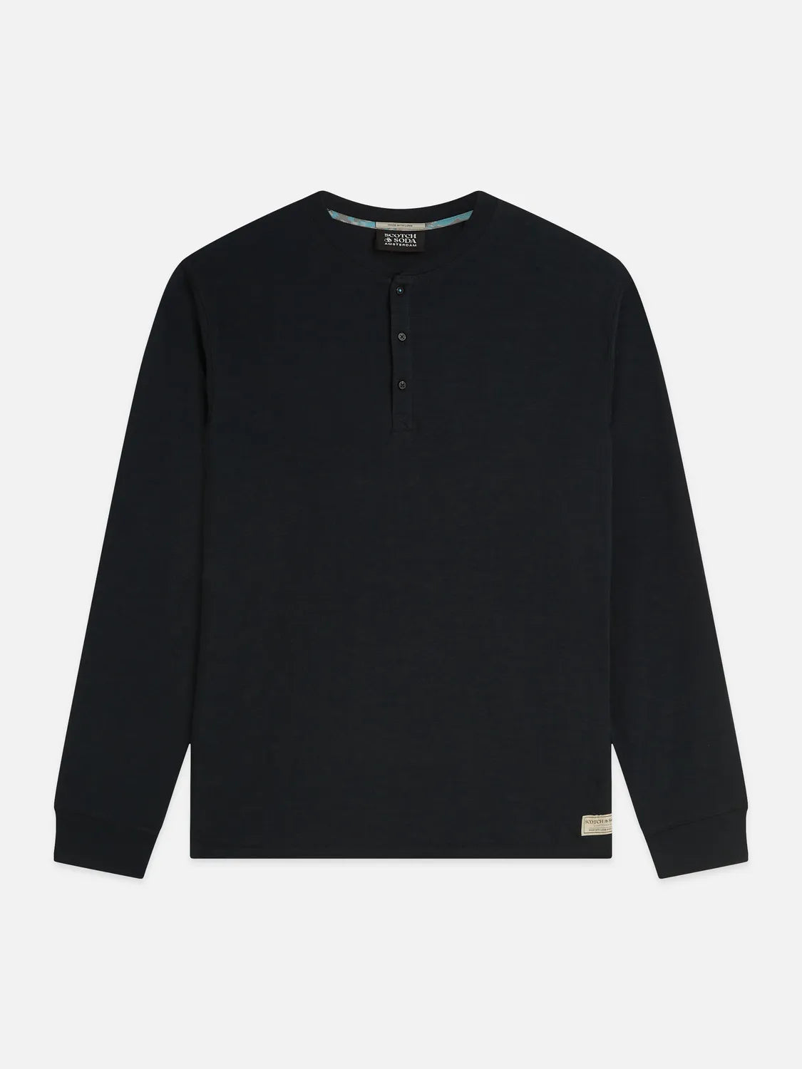 Henley Slub Regular-Fit Long Sleeved T-Shirt