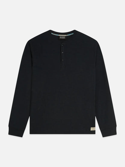 Henley Slub Regular-Fit Long Sleeved T-Shirt