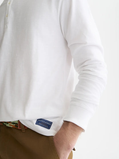 Henley Slub Regular-Fit Long Sleeved T-Shirt