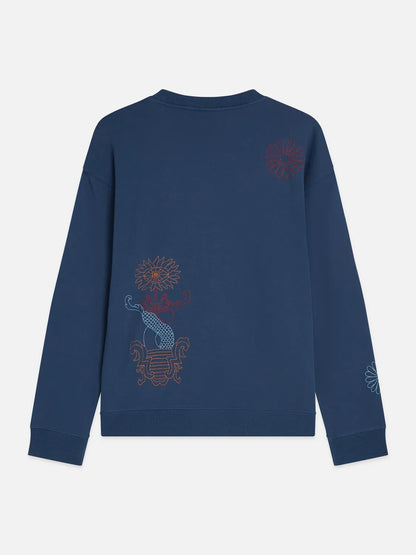 Placed Embroidered Artwork Relaxed-Fit Sweatshirt