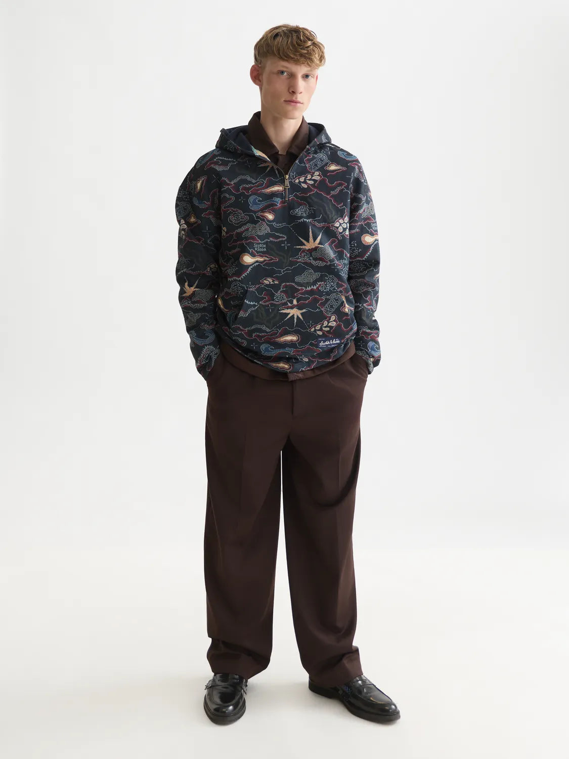 Jacquard Relaxed-Fit Hoodie