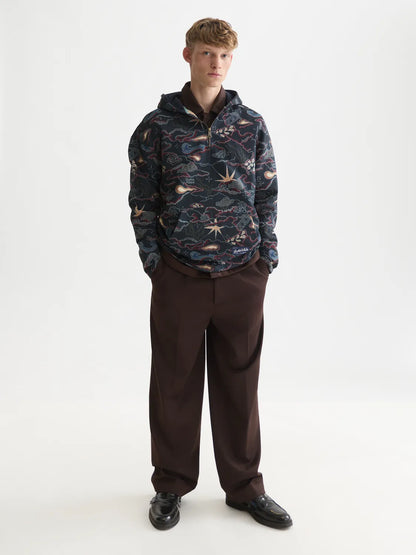Jacquard Relaxed-Fit Hoodie