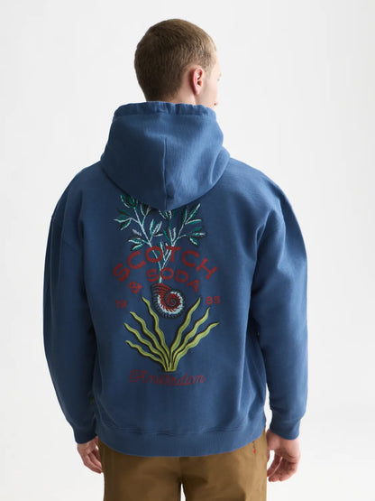Embroidered Relaxed-Fit Zip-Through Hoodie