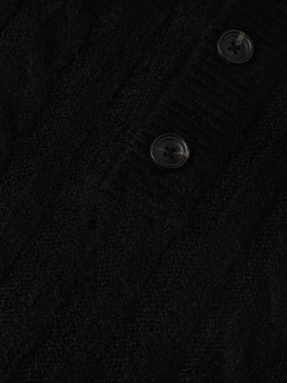Soft Knit Polo Cable Dropped Shoulder Pullover