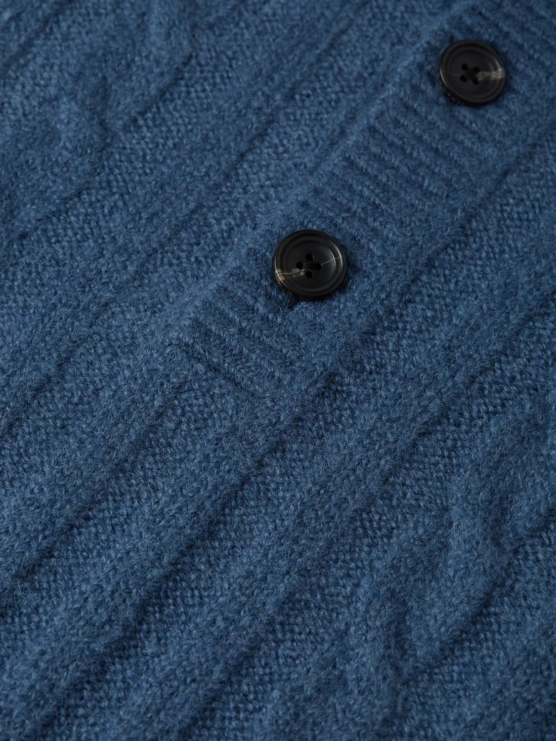 Soft Knit Polo Cable Dropped Shoulder Pullover