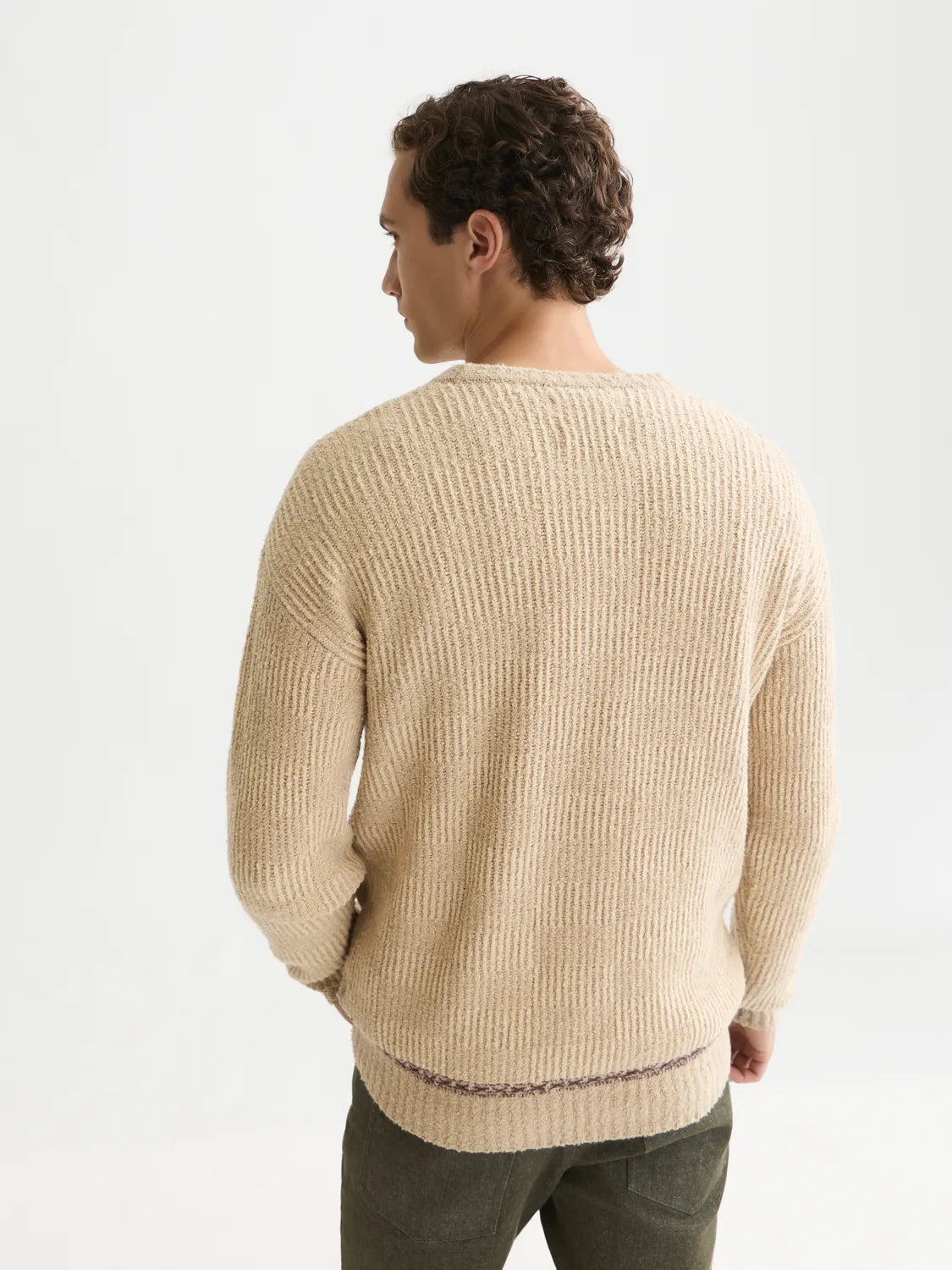Chenille Structured Extra Dropped Shoulder Pullover