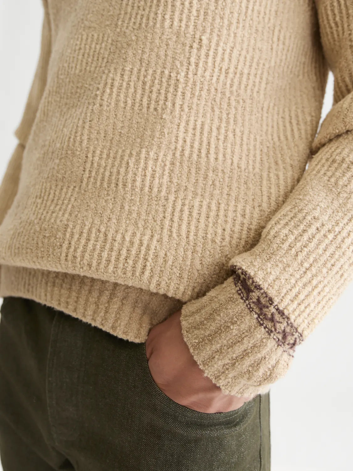 Chenille Structured Extra Dropped Shoulder Pullover