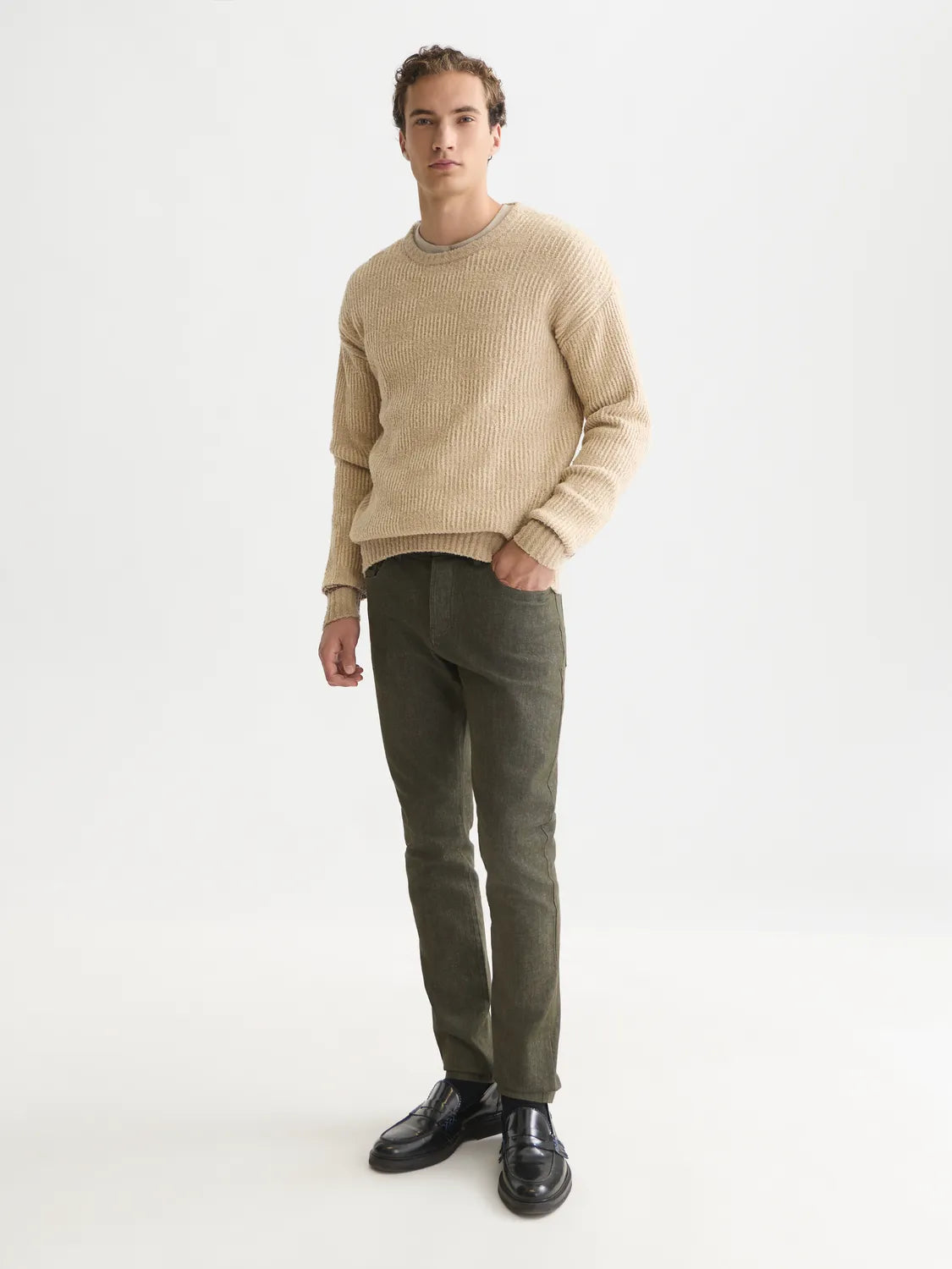 Chenille Structured Extra Dropped Shoulder Pullover