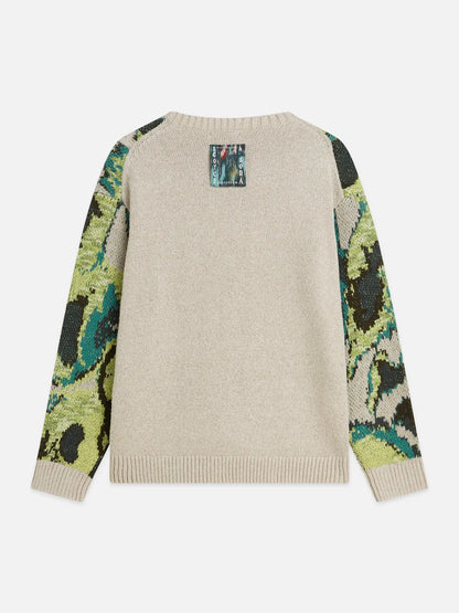 Watercolor Cotton-Linen Blend Loose-Fit Pullover