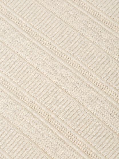 Structured Knitted Regular-Fit Polo
