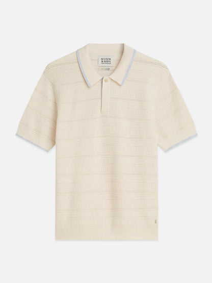 Structured Knitted Regular-Fit Polo