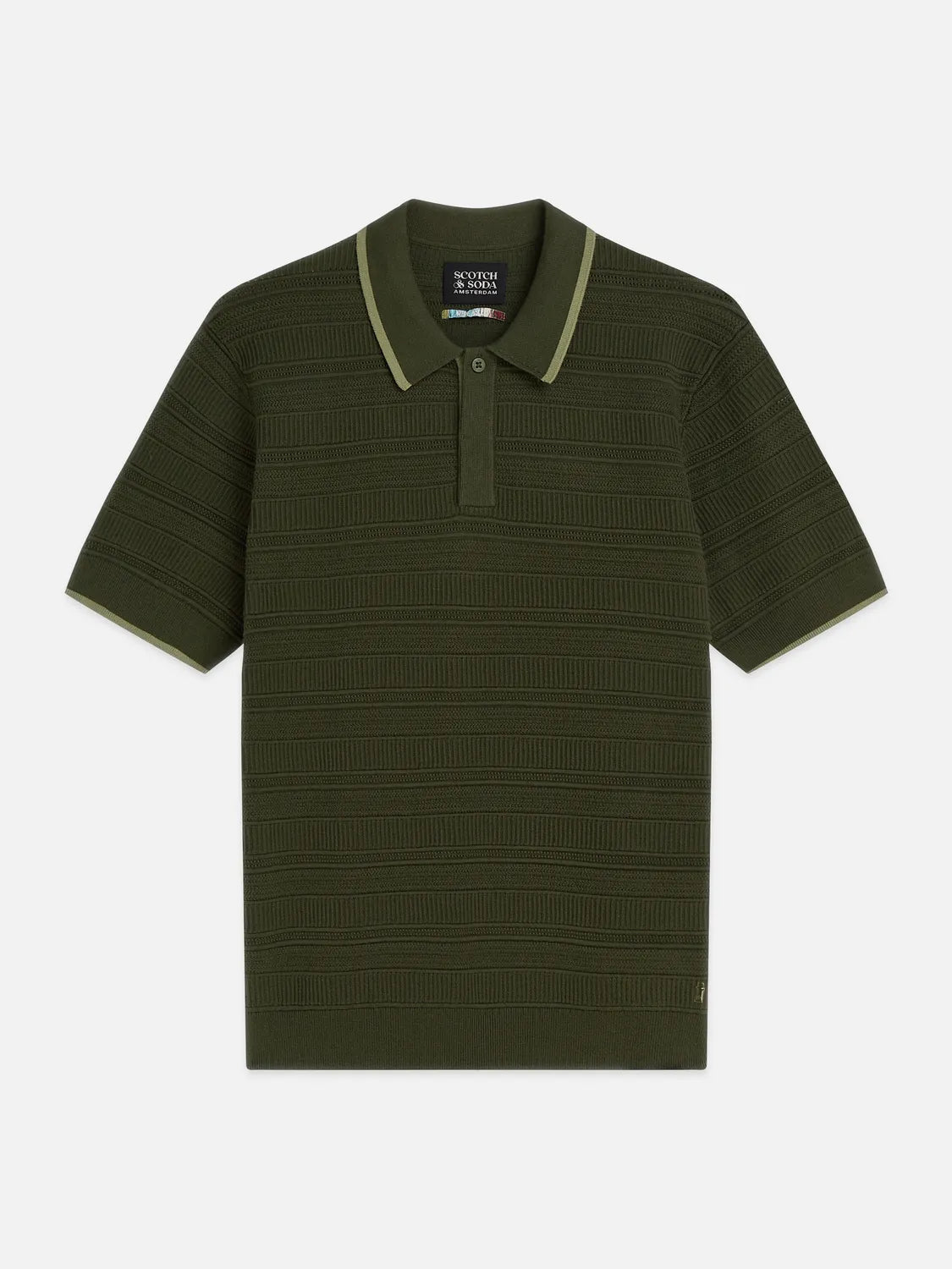 Structured Knitted Regular-Fit Polo