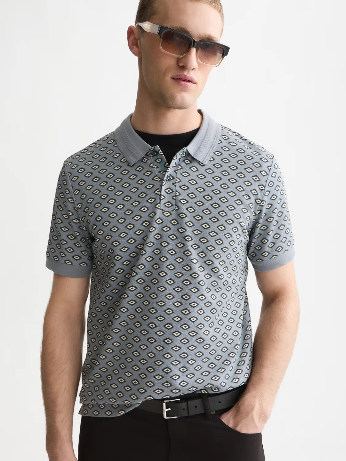 Micro-Printed Regular-Fit Polo