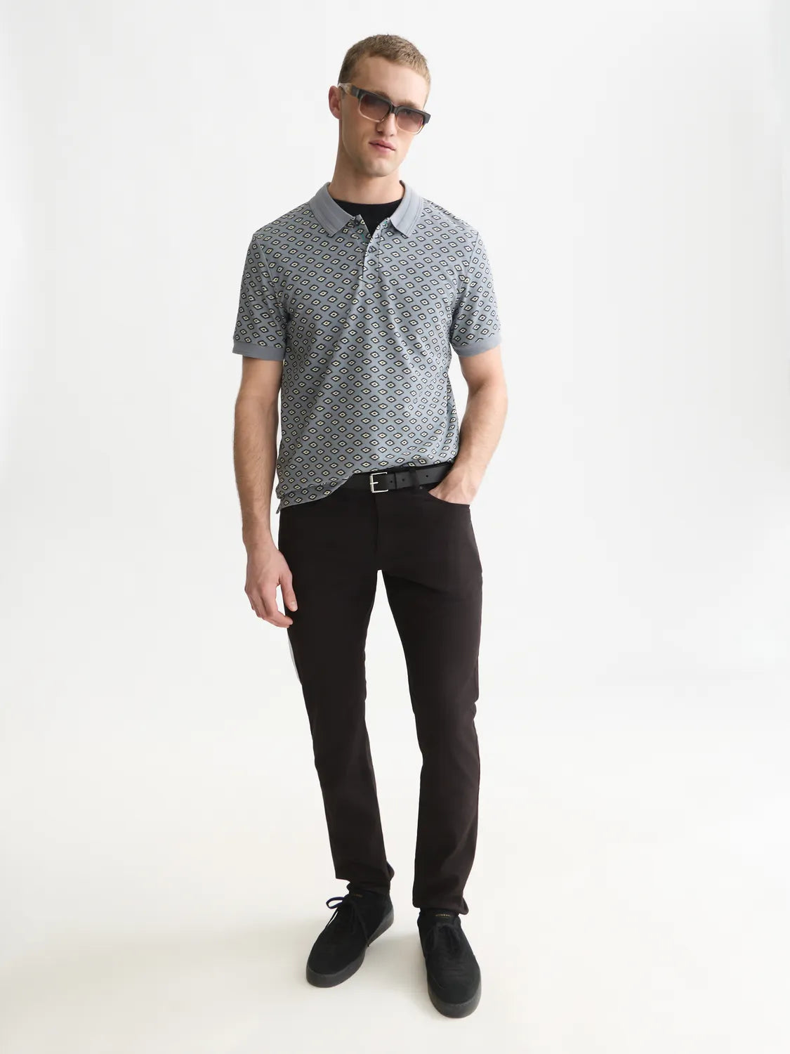 Micro-Printed Regular-Fit Polo