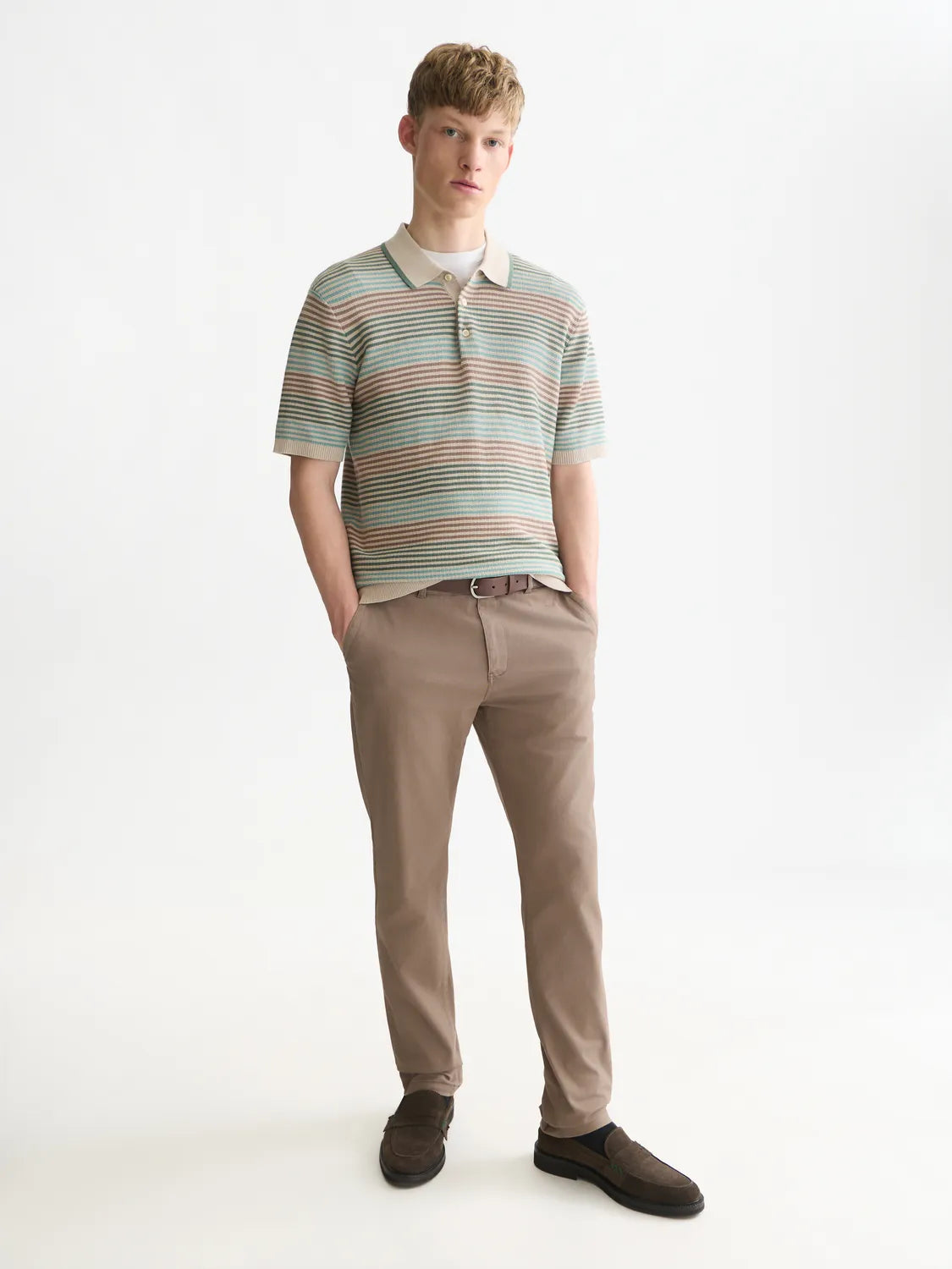 Striped Knitted Regular-Fit Polo